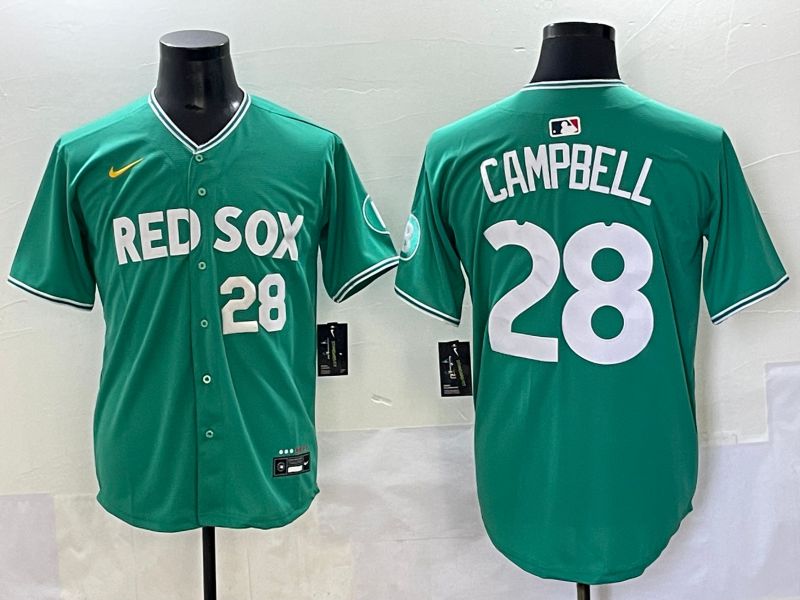 Men 2025 Boston Red Sox #28 Campbell Dark Green Joint Name Nike MLB Jersey style 4->boston red sox->MLB Jersey